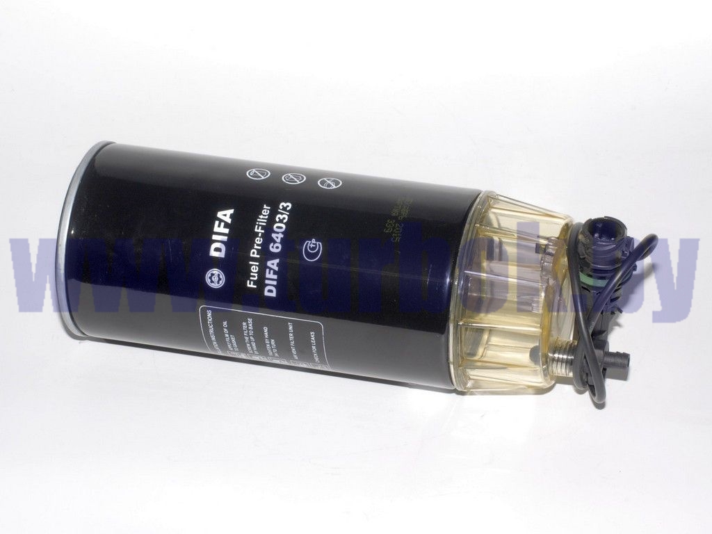 Фильтр топливный МАЗ, МАН, Mercedes-Benz, Volvo, КАМАЗ в сборе со стаканом и 3-х контактным датчиком