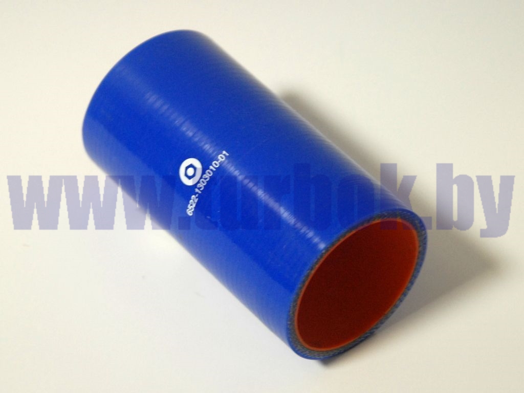 Шланг подводящий (патрубок радиатора верхний,L=130,D=60) КАМАЗ синий силикон