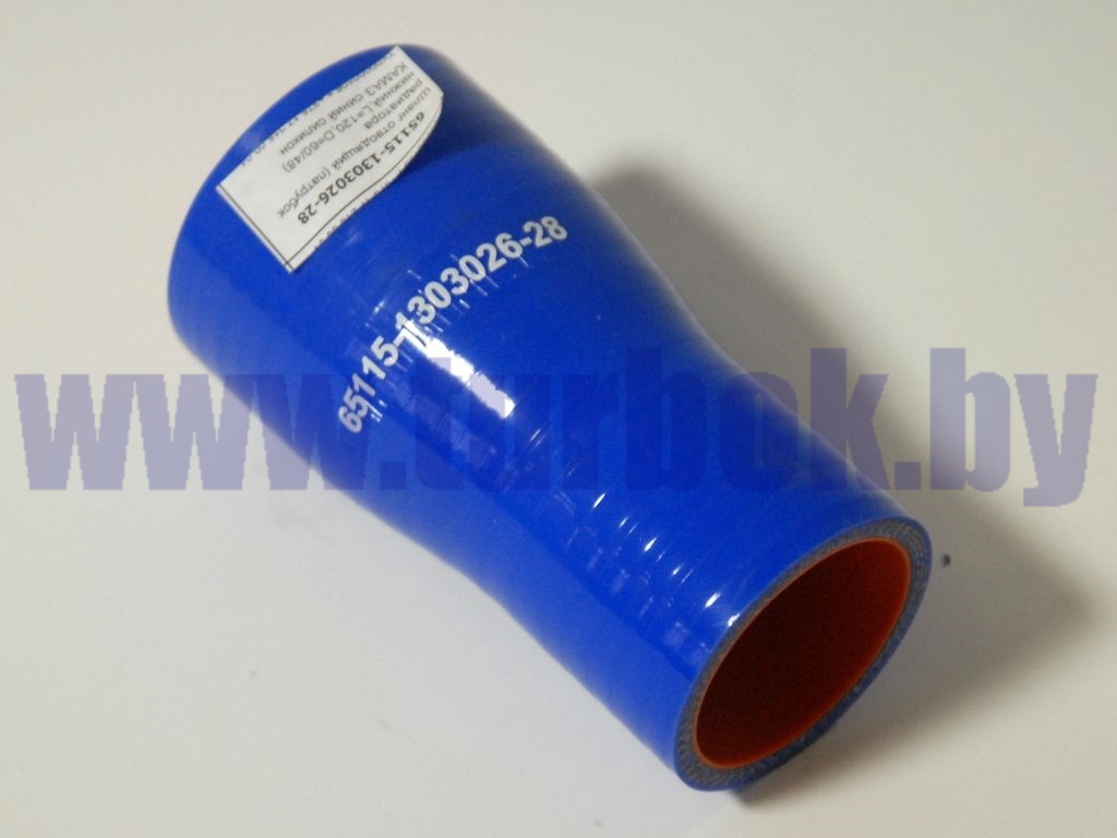 Шланг отводящий (патрубок радиатора нижний,L=120,D=60, d=48) КАМАЗ силикон синий